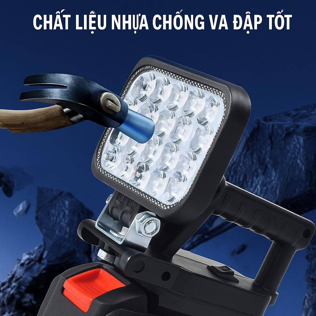 Đèn led 35/55 mắt siêu sáng dùng chân pin phổ thông MAKITA có 2 chế độ sáng, 2 cổng sạc USB tiện lợi