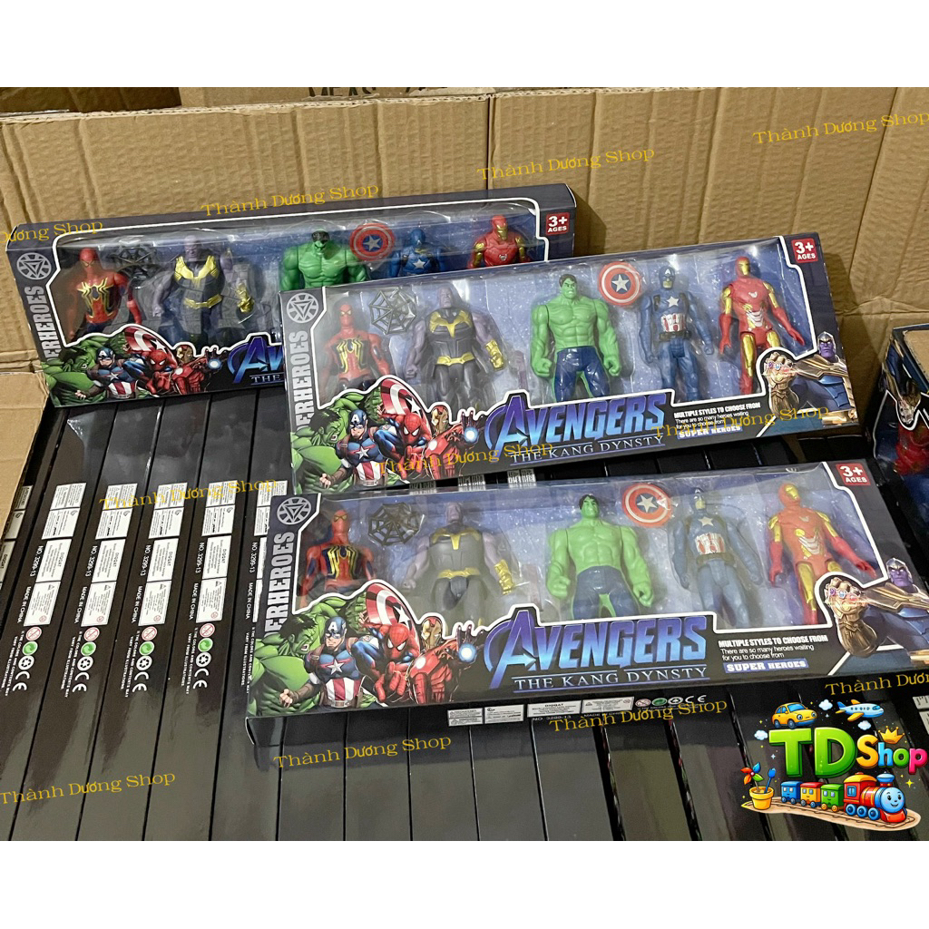 Set Siêu Anh Hùng Avengers Cho Bé | Mô Hình Spider Hulk Iron Man Thanos | Đồ Chơi 3+