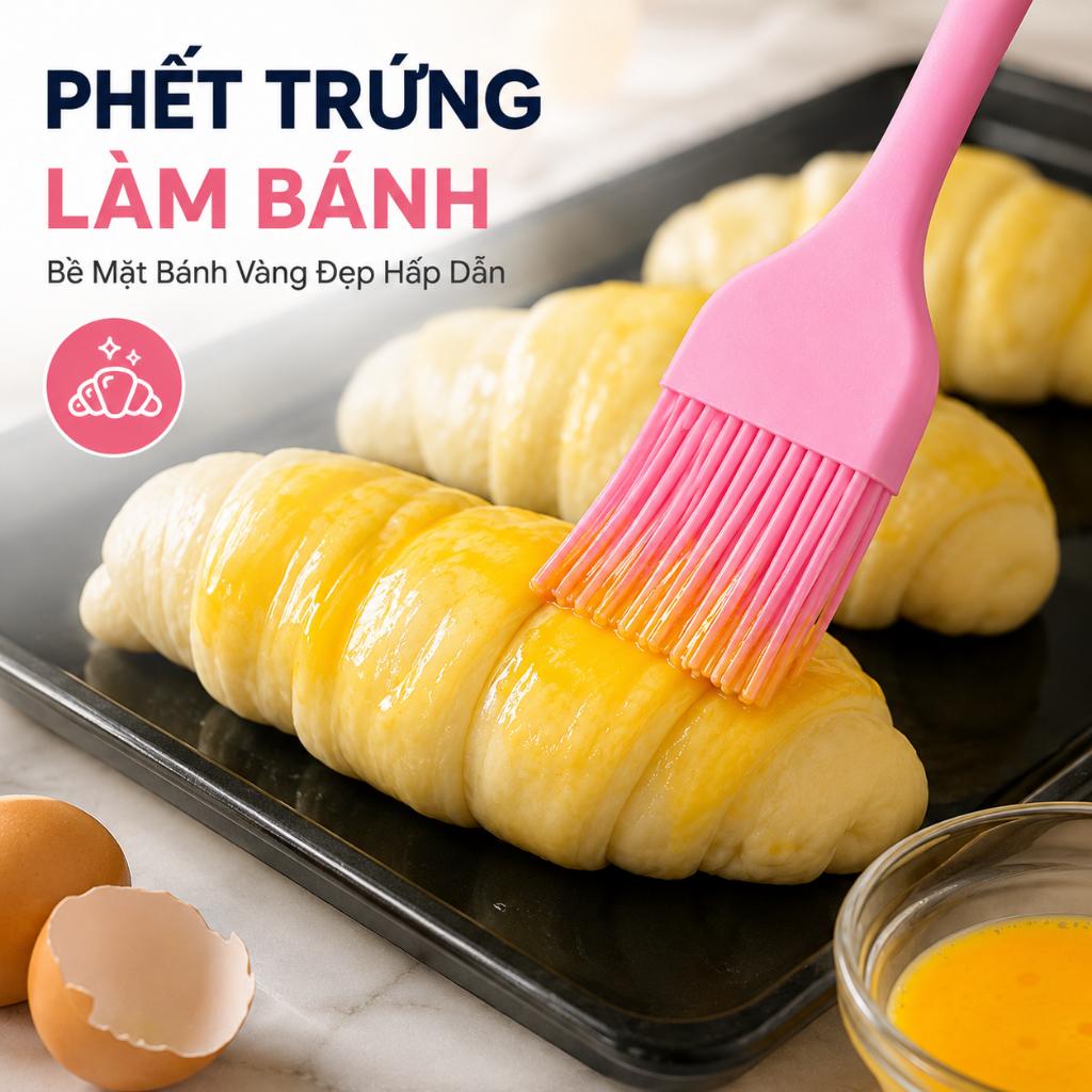 Chổi Quét Dầu Silicone, Cọ Quét Dầu Ăn Chịu Nhiệt, Cọ Phết Bơ, Quét Mặt Bánh, Dụng Cụ Nhà Bếp
