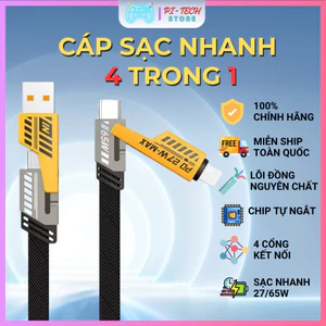 Cáp Sạc Nhanh 4 Trong 1 Type C Lai-ning Android 27W 65W Dây Dệt 1m Truyền Dữ Liệu Siêu Bền