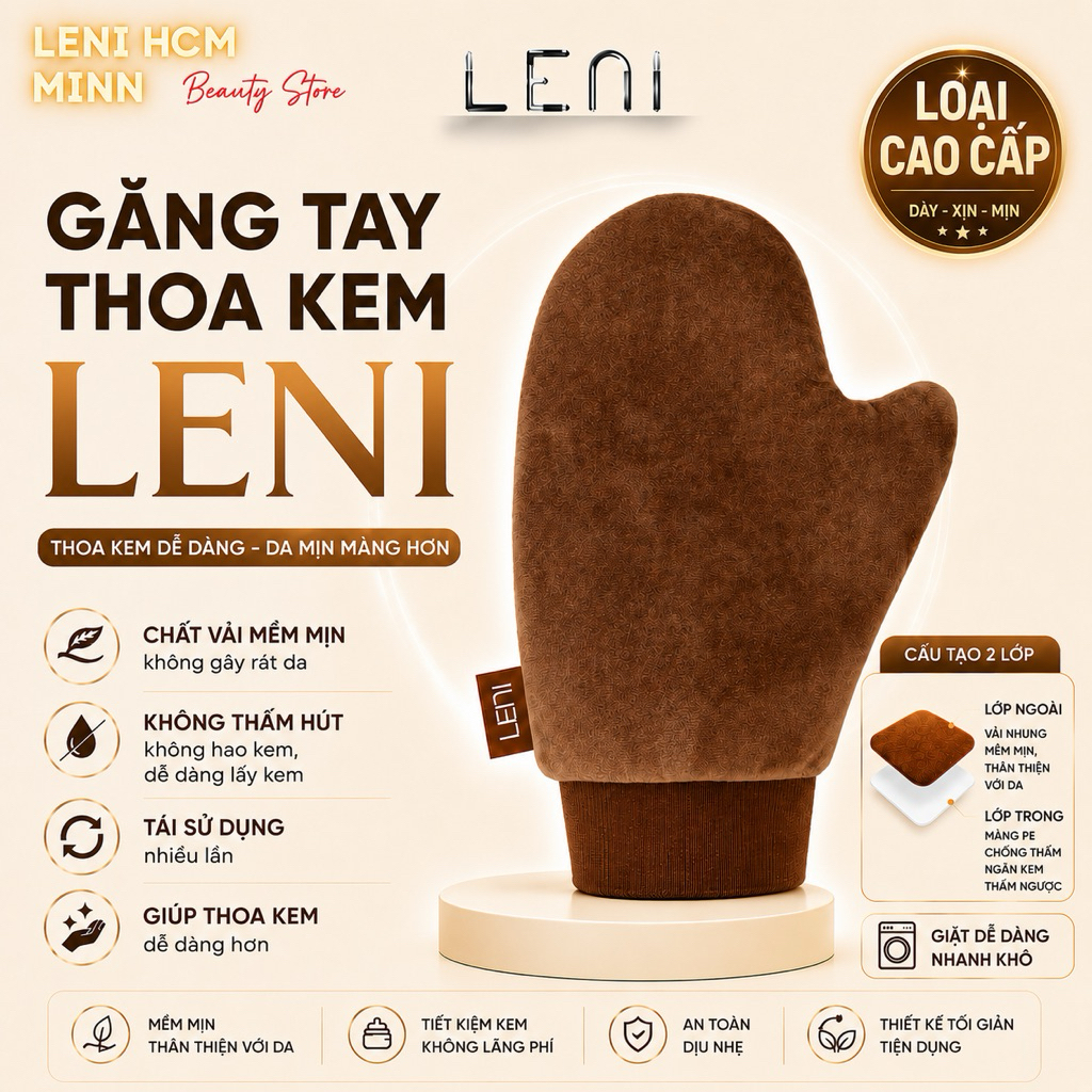 (HÀNG CÓ SẴN - HOẢ TỐC🚀) GĂNG TAY THOA KEM LENI SIÊU DÀY DẶN, BỀN, ĐẸP, KHÔNG HAO KEM