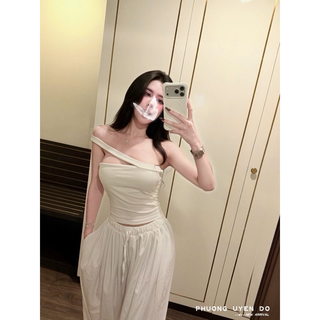 Set áo lệch vai Sm