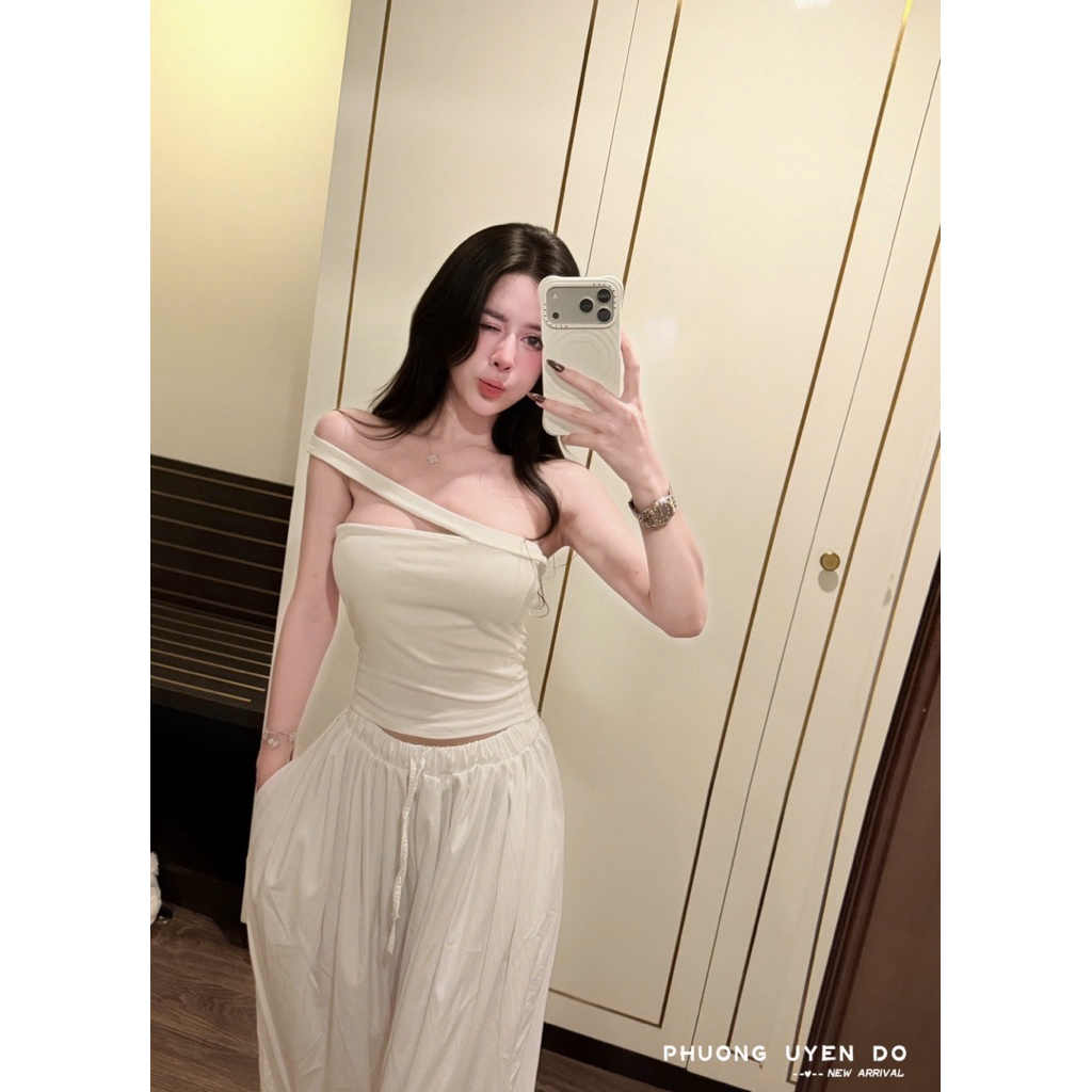 Set áo lệch vai Sm