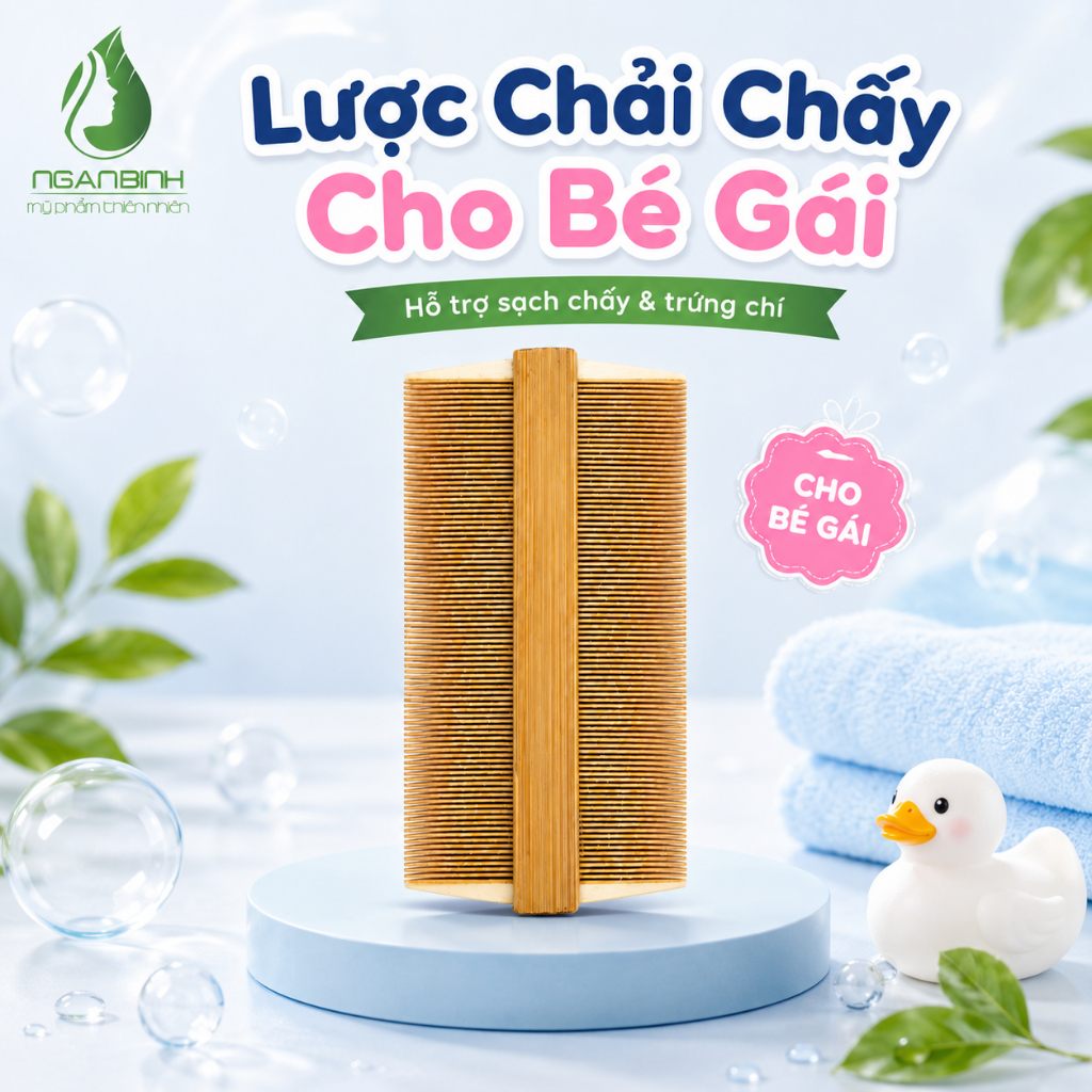 Lược Chải Chấy, Trứng Chí Răng Dày Cho Bé Gái - An Toàn, Hiệu Quả, Không Đau Da Đầu