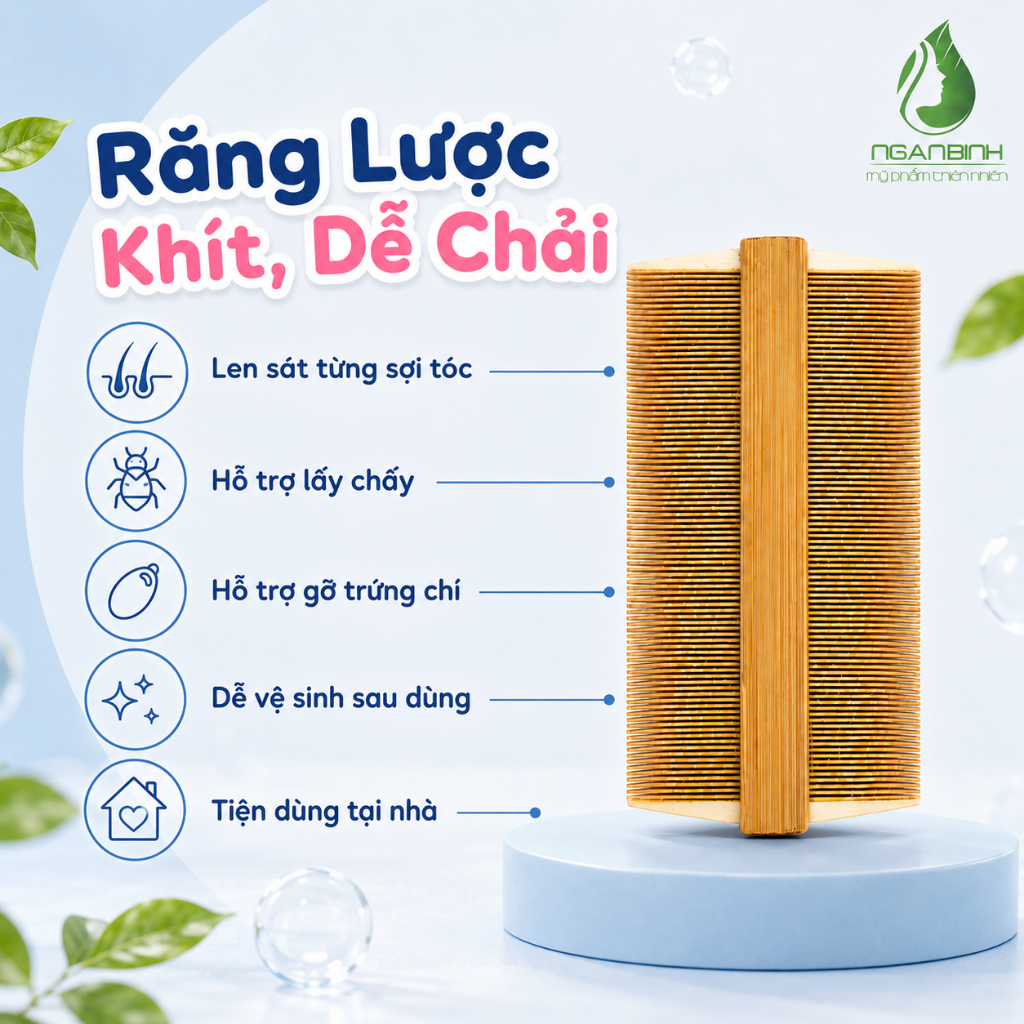 Lược Chải Chấy, Trứng Chí Răng Dày Cho Bé Gái - An Toàn, Hiệu Quả, Không Đau Da Đầu