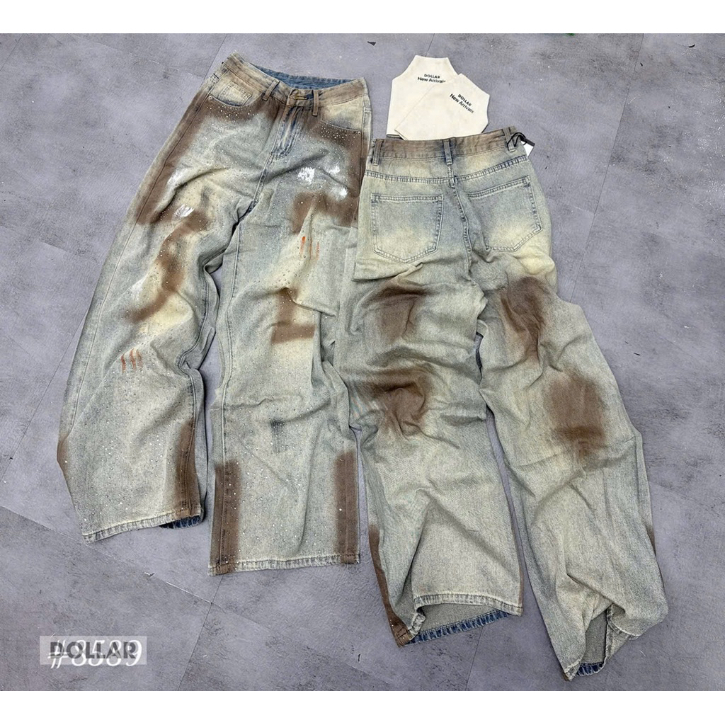 Quần xuông đá loang nâu mới về  Size S M L / 8589