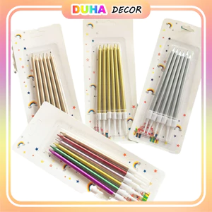 Combo 10 Vỉ Nến Sinh Nhật Nến Nến Bút Chì Nhiều Màu Sáp Cao Cấp Không Mùi Trang Trí Bánh Kem - Bánh Sinh Nhật DUHA 023