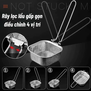 et 2 Vợt Nhúng Lẩu, Nhúng Mì - Muôi Cài Nồi Lẩu Lọc Vớt Thức Ăn Nhúng Lẩu Bằng Inox 304 Cao Cấp Tiện Dụng Cho Nhà Bếp