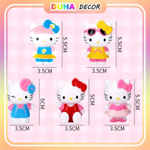 Tượng Mèo Hello Kitty Trang Trí Bánh Kem, Phụ Kiện Mèo Kitty Bánh Sinh Nhật DUHA 039