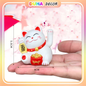Combo 100 Mèo Thần Tài Trang Trí Bánh Kem | Tượng Maneki Neko May Mắn | Decor Bánh & Quà Tặng DUHA 040