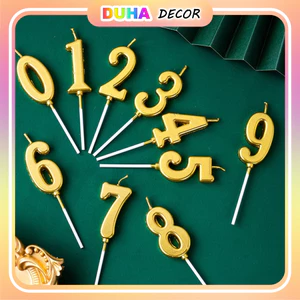 Combo 10 Nến Số Nhũ Form Bé Trang Trí Bánh Kem DUHA 044
