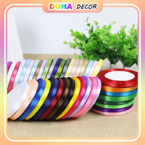 Combo 5 Cuộn Ruy Băng Lụa Trơn Satin 1cm X 22m Làm Nơ Gói Quà Gói Hoa Trang Trí Handmade Diy DUHA 053