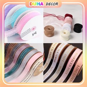 Cuộn Ruy Băng Lụa Chữ "Always By Your Side" Kích Thước 2.5cm X 45 Mét Gói Hoa Trang Trí Gói Quà Tặng DUHA 054