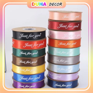 Combo 10 Cuộn Ruy Băng Lụa In Chữ Tiếng Anh Alway, Just For You,2.5cm, Gói Hoa, Trang Trí Hộp Quà DUHA 056