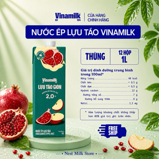 Nước Ép Lựu Táo Vinamilk Lựu Táo Giòn 1L - Thùng 12 Hộp