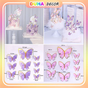 Combo 100 Set 10 Bướm Giấy Nhiều Màu Sắc Trang Trí Bánh Kem - Phụ Kiện Bánh Sinh Nhật DUHA 069