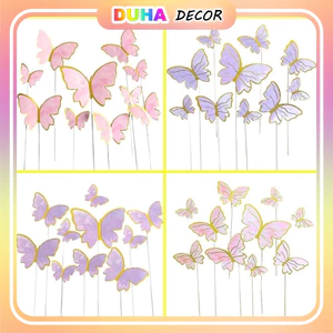 Bịch 10 Set Bướm Giấy 3d Trang Trí Bánh Kem,Bánh Sinh Nhật. DUHA 069