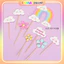 Combo 10 Set Cắm Giấy Chủ Đề Vui Nhộn Trang Trí Bánh DUHA 074