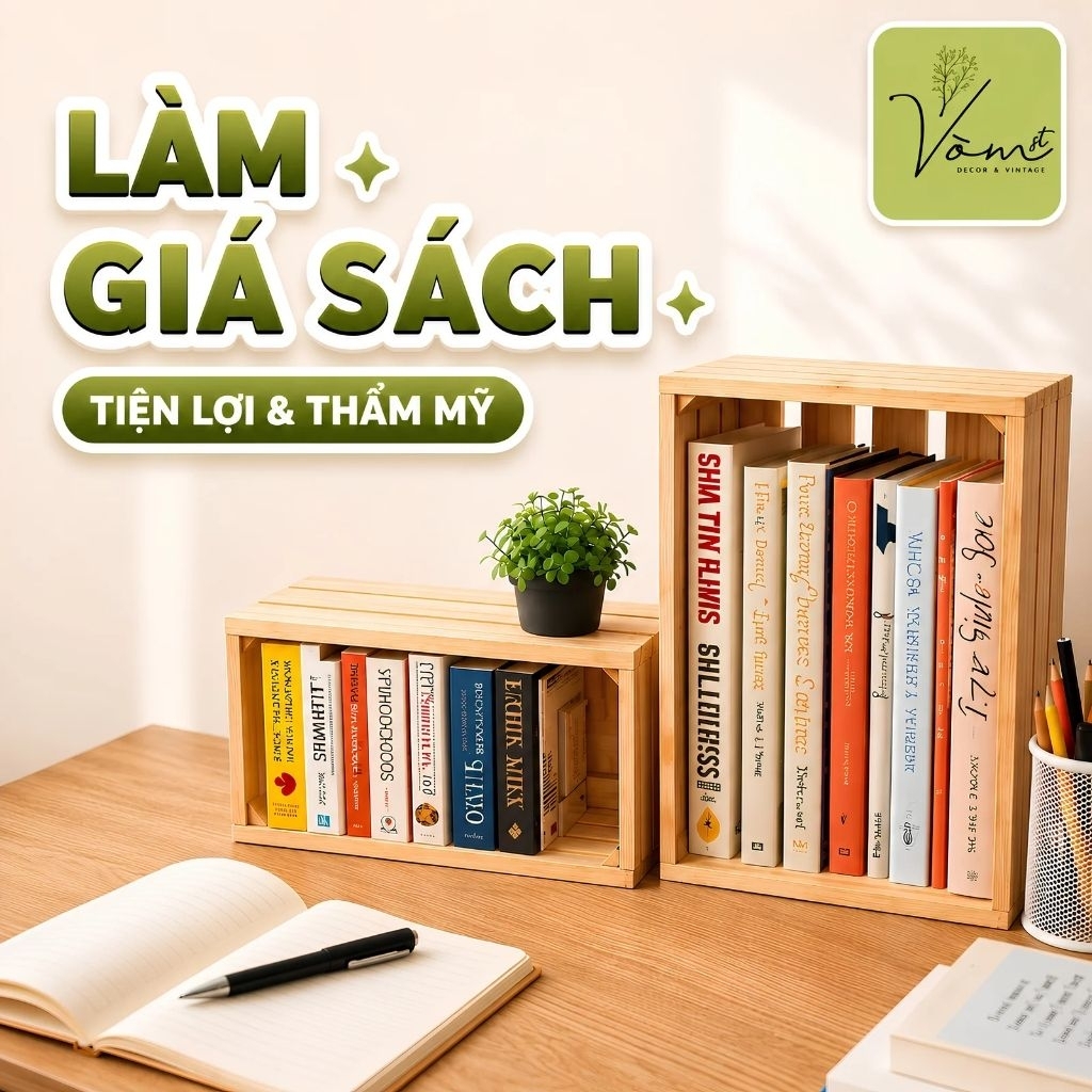 Vòm Decor – Hộp Gỗ Pallet Đa Năng Gỗ Thông Mỹ Tự Nhiên Nhiều Kích Thước, Đựng Mỹ Phẩm, Đựng Sách, Lưu Trữ & Trang Trí