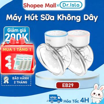 Máy Hút Sữa không dây Dr.Isla Không Dây Cầm Tay, Lực Hút Mạnh, Êm Ái, Cho Mẹ Sau Sinh EB29