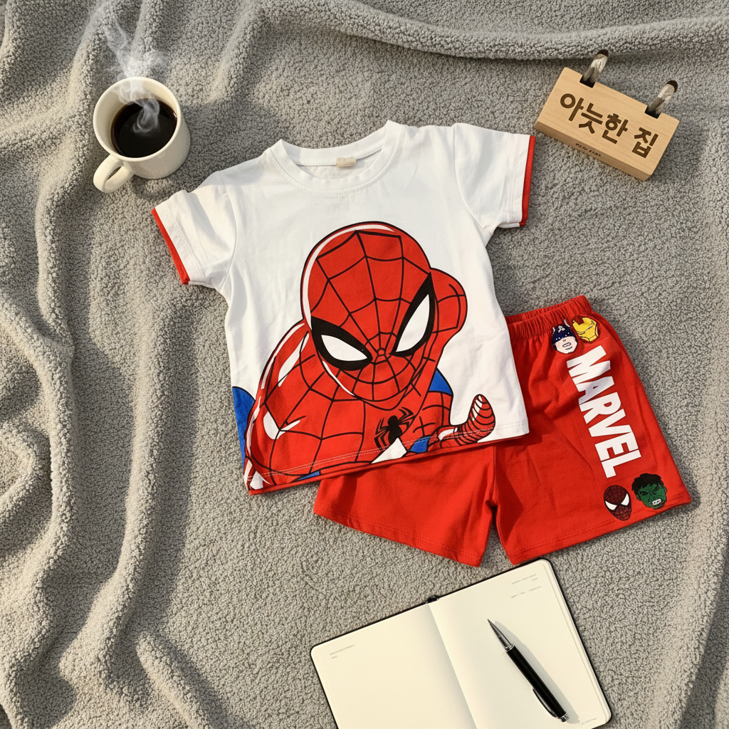 Bộ Người Nhện Spider-Man Bé Trai - Set Đồ Bộ Cotton Thun Lạnh Siêu Mát Mịn Cho Bé (8-30kg) - Kho Sỉ Gumiho