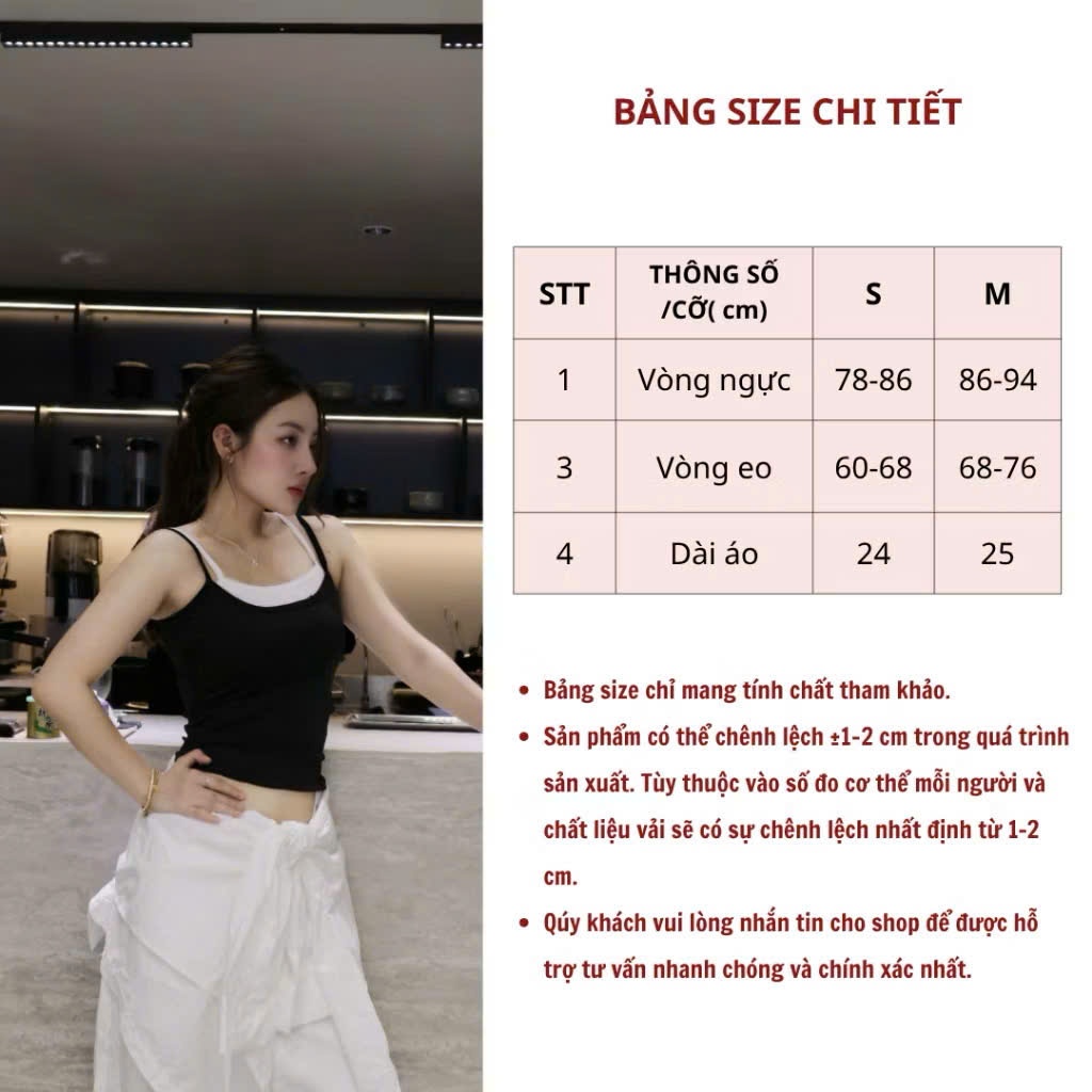 Áo Yếm Nữ Cổ Vuông Phối Bra Chất Thun Lạnh Co Giãn Mát Mẻ Mùa Hè Joolate 69