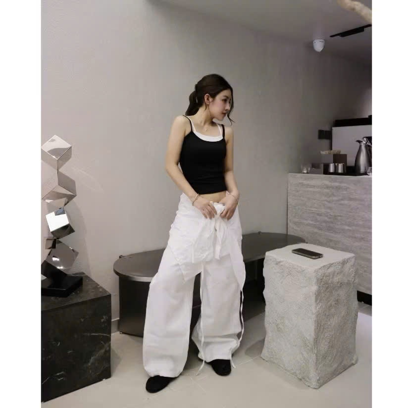 Áo Yếm Nữ Cổ Vuông Phối Bra Chất Thun Lạnh Co Giãn Mát Mẻ Mùa Hè Joolate 69