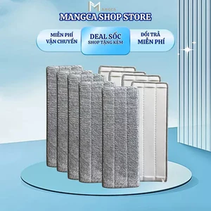 Combo 2/5/9 Miếng Lau Thay Thế Cây Lau Nhà Tự Vắt - Bông Lau Nhà Hình Chữ Nhật 12X33Cm