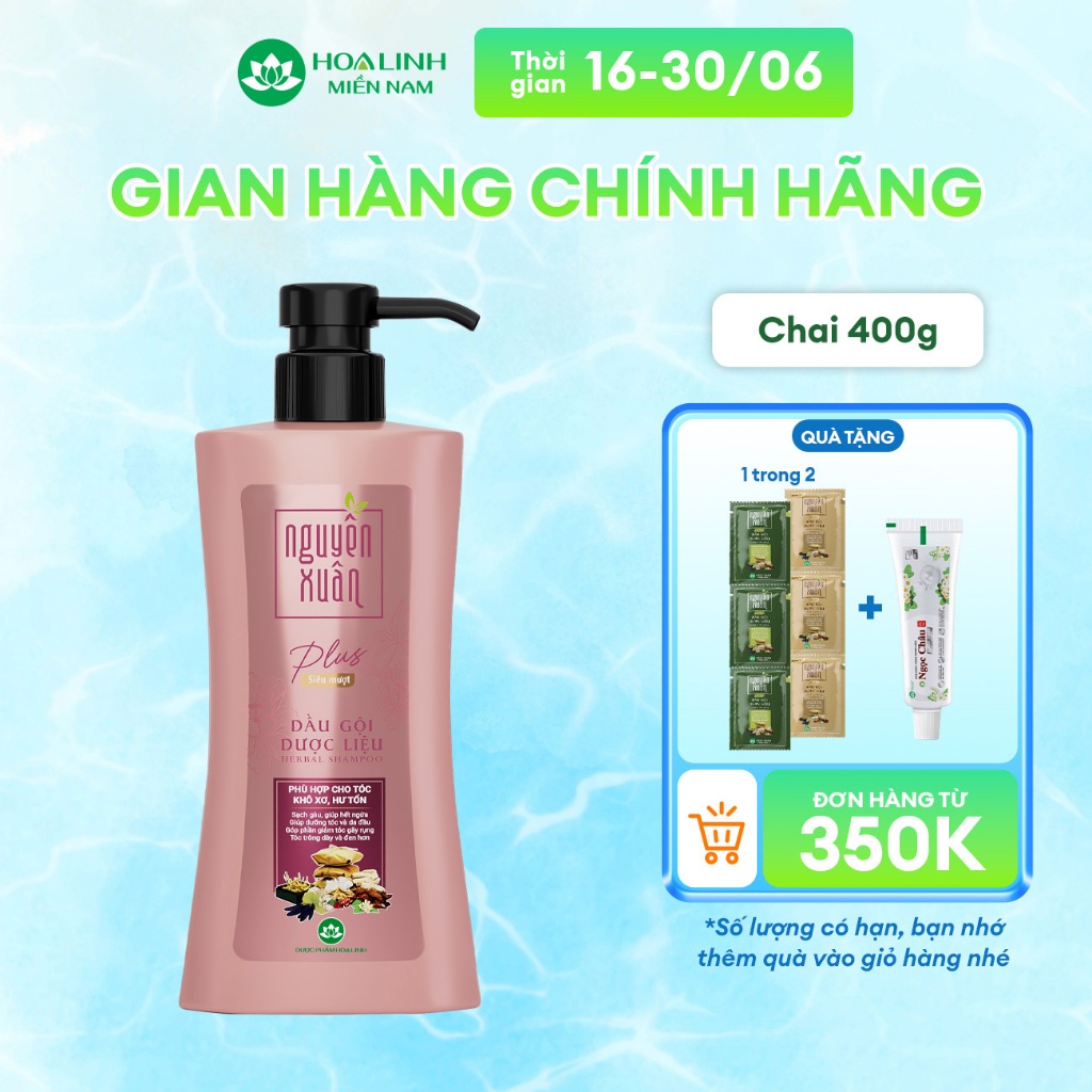 Dầu gội dược liệu Nguyên Xuân Plus siêu mượt 400g