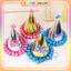 Nón Chóp Sinh Nhật Happy Birthday, Mũ Đội Tiệc Phối Ren Có Chóp Bông Phong Cách Hàn Quốc Đáng Yêu Cho Bé DUHA 081