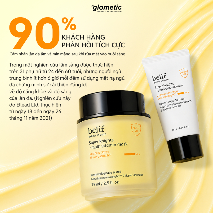 Mặt Nạ Ngủ Dưỡng Ẩm, Phục Hồi Da Chuyên Sâu BELIF SUPER KNIGHTS MULTI VITAMIN MASK - Minisize 25ml