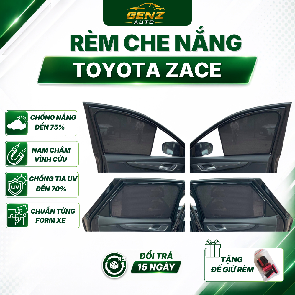 Rèm che nắng xe Toyota Zace, hít nam châm cao cấp, vừa khít 4 cửa xe, chắn nắng tới 99%