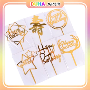 Combo 100 Thẻ Mica Happy Birth Day Bóng Kính [Giá Sỉ] Dùng Trang Trí Bánh Kem Bánh Sinh Nhật DUHA 082