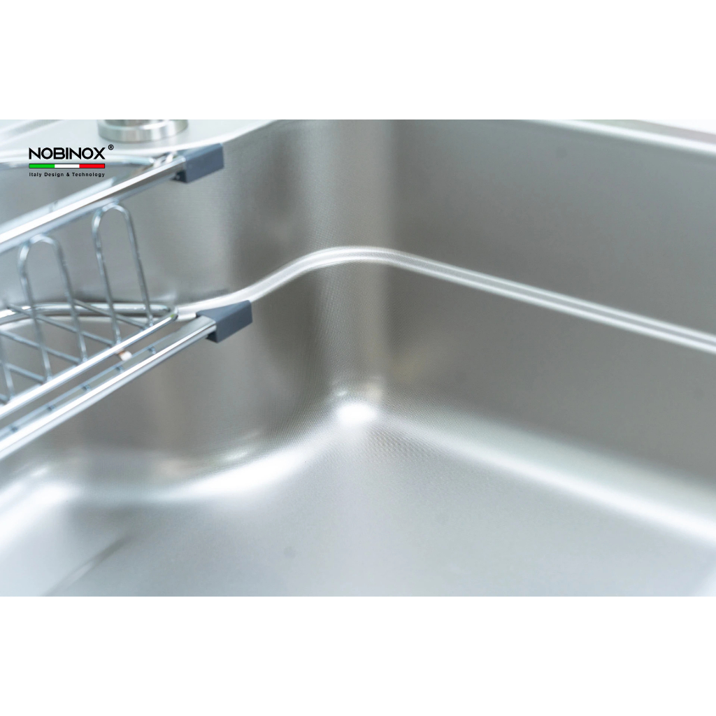 [TẶNG VÒI] CHẬU RỬA BÁT 1 HỐ NOBINOX ARVO B180 - Chất Liệu Inox 304, Thiết Kế Sang Trọng