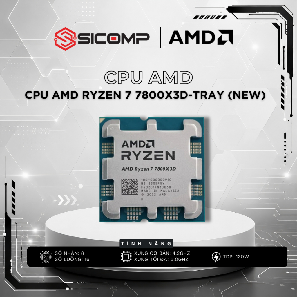 [FULL VAT] CPU AMD 7800X3D NEW TRAY, BH 3Y | BigBuy360 - bigbuy360.vn