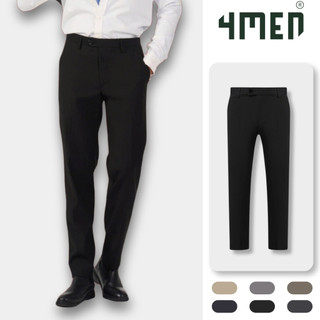 Quần tây âu nam co giãn 4MEN QT071 form slimfit Hàn Quốc ống ôm đẹp, vải cao cấp không nhăn, basic dễ phối, 6 màu basic