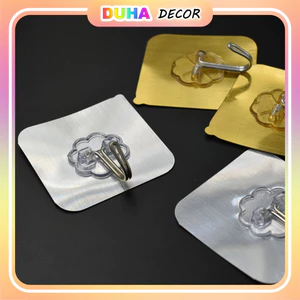 Móc Dán Tường Chịu Lực Inox 304 Móc Thép Không Gỉ Vuông Treo Đồ Đa Năng Quần Áo Đồ Dùng Tiện Ích DUHA 088