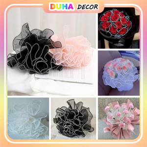 Lưới Voan Sóng Viền Ngọc KT 28cmx4m Phong Cách Hàn Quốc Dùng Bó Hoa Tươi, Gói Hoa DUHA 090