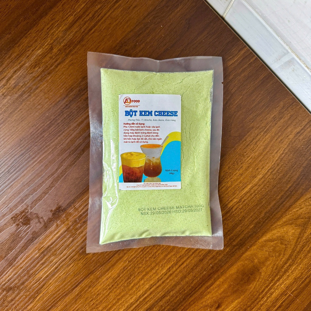 Gói 100gr Bột Kem Cheese Vị Matcha Nguyên Chất