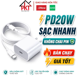 Sạc nhanh PD 20W Không Nóng Máy ,An Toàn Ổn Định, Có Cáp Sạc 66W Đi Kèm Combo, Bảo Hành 12 Tháng Medusa
