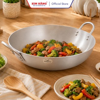 Chảo Nhôm Bầu xi Kim Hằng (size 40-50cm)