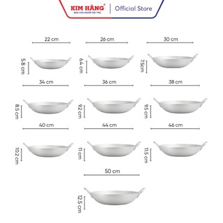 Chảo Nhôm Bầu xi Kim Hằng (size 40-50cm)