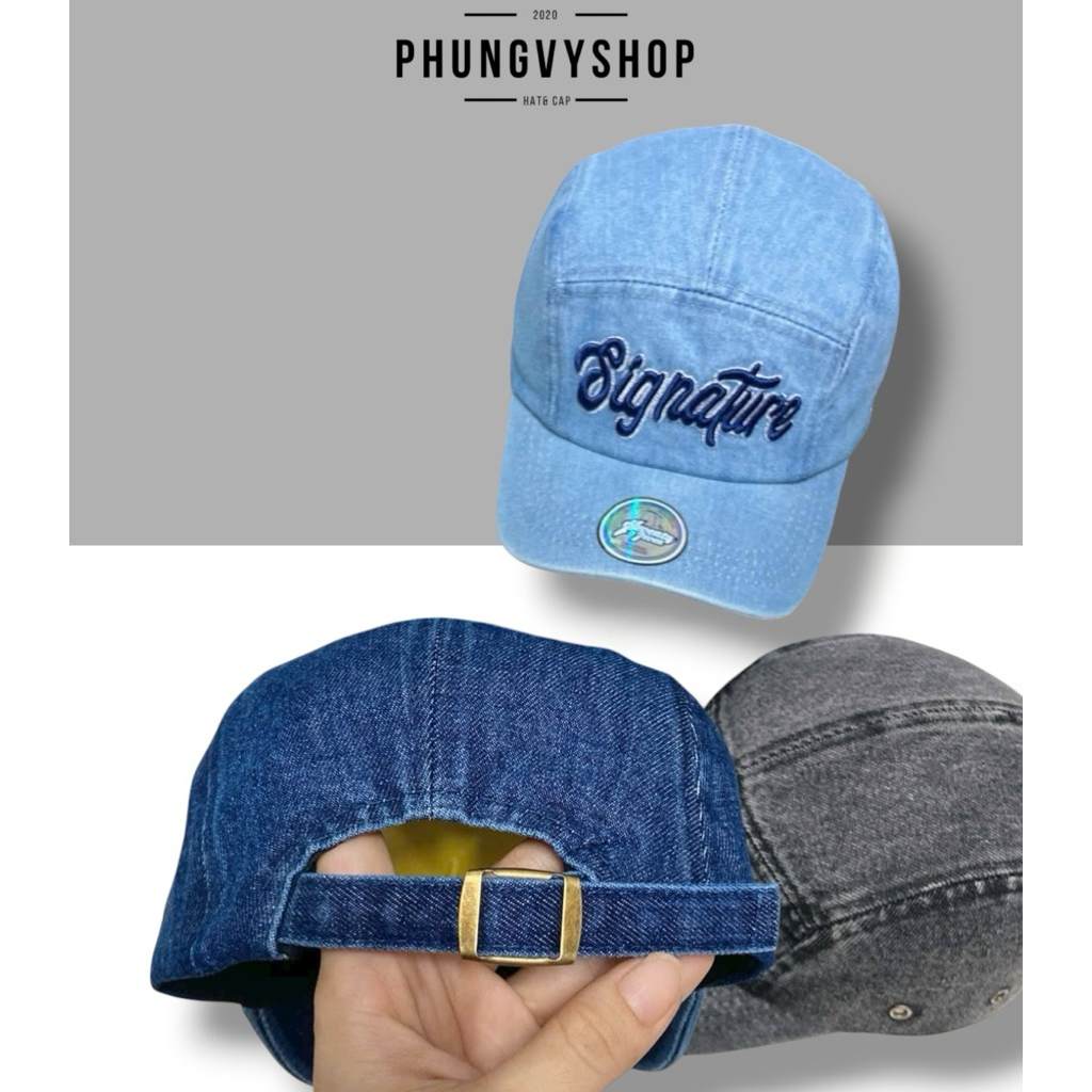 Mũ nón lưỡi trai denim unisex nam nữ PHUNGVYSHOP- / Kết Lớn JEAN SIGNATURE /