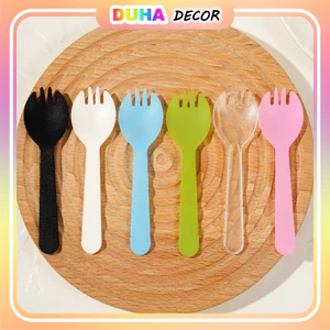 Set 1000 Muỗng Nĩa Nhựa Dùng 1 Lần Ăn Bánh Kem, Thìa Nhựa Ăn Bánh DUHA 094