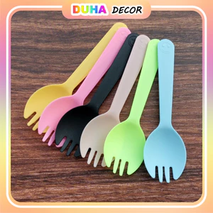 Combo 500 Dĩa Muỗng Bầu Nhựa 1 Lần Ăn Bánh Kem Bánh Sinh Nhật Tiệc Sinh Nhật Tiện Lợi Giá Rẻ DUHA 094