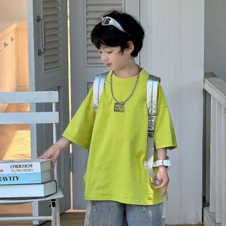 Áo Thun T-Shirt Bé Trai Xanh Chuối In Chữ Stay On Trac Trước Ngực Mellow Duck (4-13 Tuổi) B2606028