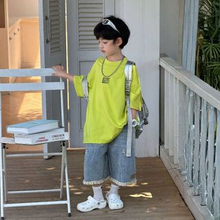 Áo Thun T-Shirt Bé Trai Xanh Chuối In Chữ Stay On Trac Trước Ngực Mellow Duck (4-13 Tuổi) B2606028