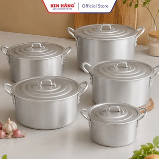 Nồi Nhôm ĐB Kim Hằng Quai Tròn Xi Bóng - mã lẻ (size 16cm -> 22cm)