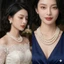 N630 dây chuyền áo dài , dây chuyền áo tấc, dây chuyền váy cưới ngọc trai nhân tạo 3 sợi 8mm ngắn sang trọng