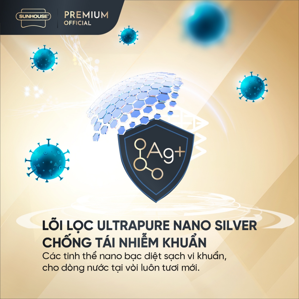 [LẮP ĐẶT TOÀN QUỐC] Máy lọc nước RO UltraPURE Sunhouse 10 lõi SHA8695M  - Màng lọc RO lọc sạch tinh khiết